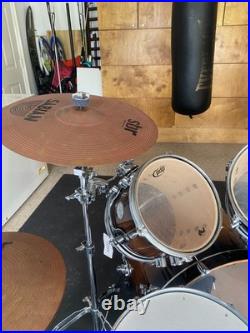 Pdp Drum Set, snare, kick, hi-hat, ride, crash, tom 1, tom 2, tom 3, EFX