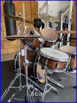 Pdp Drum Set, snare, kick, hi-hat, ride, crash, tom 1, tom 2, tom 3, EFX