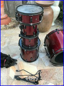 PearL Forum 5pc Drum Set kit Red Wine 12,13,16,22,14 snare