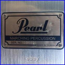 Pearl 14x18 Marching Percussion Bass Drum Silver Shimmer Marcher Kick Set 6Ply