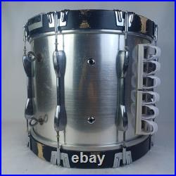Pearl 14x18 Marching Percussion Bass Drum Silver Shimmer Marcher Kick Set 6Ply