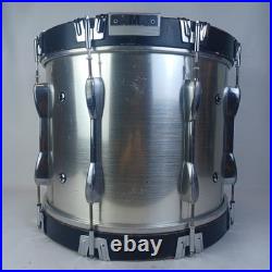 Pearl 14x18 Marching Percussion Bass Drum Silver Shimmer Marcher Kick Set 6Ply