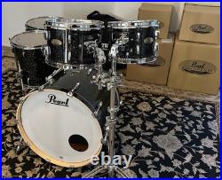 Pearl 5 pc 10/12/14/16/22 Session Studio Select Black Halo Glitter Drum Set