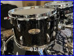 Pearl 5 pc 10/12/14/16/22 Session Studio Select Black Halo Glitter Drum Set