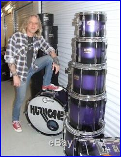 Pearl 6 piece drum set 1985 Chevy purple paint PRO Mike Hansen kit drums 1992