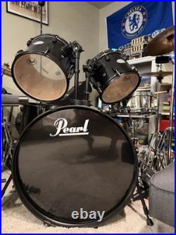 Pearl Acoustic Drum Kit 8-Piece Set with Snare, Toms, Kick Drum, Cymbals