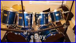 Pearl BLX 8-Piece Double Bass Drumset Sheer Blue with Cage