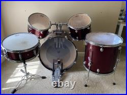 Pearl Center Stage 019460 Drum Kit And Zildjian Cymbals Wine Red