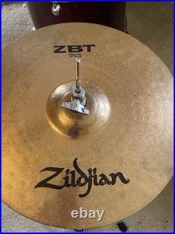 Pearl Center Stage 019460 Drum Kit And Zildjian Cymbals Wine Red