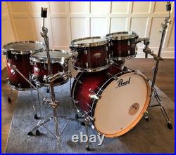 Pearl Decade Maple 7-Piece Shell Pack with22 Bass Gloss Deep Red Burst WITH CASES Pearl Decade Maple 7-Piece Shell Pack with22 Bass Gloss Deep Red Burst WITH CASES