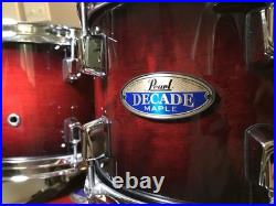 Pearl Decade Maple 7-Piece Shell Pack with22 Bass Gloss Deep Red Burst WITH CASES Pearl Decade Maple 7-Piece Shell Pack with22 Bass Gloss Deep Red Burst WITH CASES