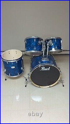 Pearl EXR Export Series 4-Piece Drum Set Oyster Blue Very Good Condition