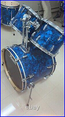 Pearl EXR Export Series 4-Piece Drum Set Oyster Blue Very Good Condition