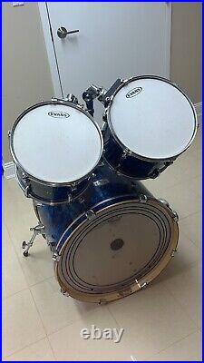 Pearl EXR Export Series 4-Piece Drum Set Oyster Blue Very Good Condition