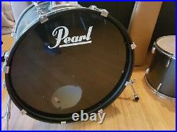 Pearl Export 4 piece Drum Set silver gray grey