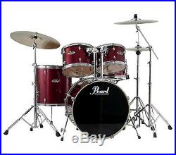 Pearl Export 6 Piece Drum Set with Hardware Red Wine Finish