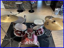 Pearl Export Red Series 5 Piece Drum Set