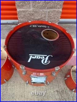 Pearl Export Series Drums Orange Gloss Finish Set of 4