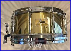 Pearl Free Floating System Brass Shell 14 x 6.5 Snare Drum in Good Condition