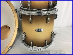Pearl Masters Complete MCT 4 Piece Drum Kit W-13 Snare/#351/Satin Natural Burst