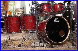 Pearl Masters Maple Complete 5pc Drum Set Vermilion Sparkle Lacquer Used by To