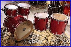 Pearl Masters Maple Complete 5pc Drum Set Vermilion Sparkle Lacquer Used by To