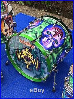 Pearl Masters Queensryche RockenWraps Scott Rockenfield Custom 6 Piece Drum Set