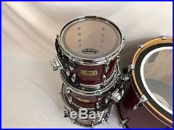 Pearl Masters Studio All Birch Shell Drum Set Kit Red Sparkle 4-Piece