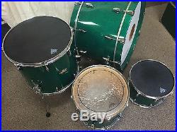 Pearl Masterworks 4 Piece Drum Set 14,16,18,26 Green Sparkle Bonham Sizes