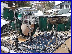 Pearl Masterworks 4 Piece Drum Set 14,16,18,26 Green Sparkle Bonham Sizes