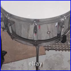 Pearl Metal Snare Drum Set Snare with Snare Stand and Carrying Bag