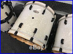 Pearl Reference 6pc Double Bass Drum Set Kit White Marine Pearl