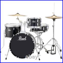 Pearl Roadshow 4-Piece Jazz Drum Set Jet Black LN