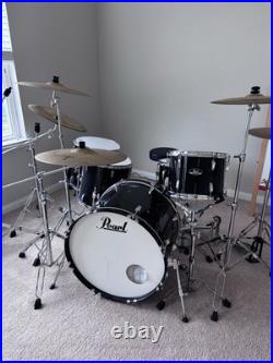 Pearl Roadshow Drum Set with Cymbals, 5-Piece, Black, 22 Kick Complete set
