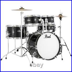 Pearl Roadshow Jr. Drum Set with Hardware and Cymbals Jet Black LN