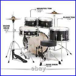 Pearl Roadshow Jr. Drum Set with Hardware and Cymbals Jet Black LN