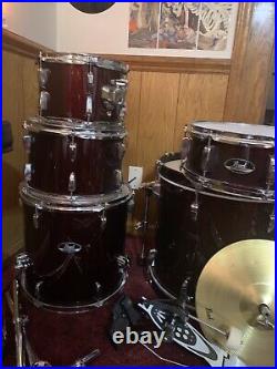 Pearl Roadshow RS525SC/C 5-piece Complete Drum Set with Cymbals Wine Red