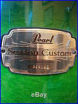 Pearl Session Custom Maple Green Burst 4 Piece Drumset RARE