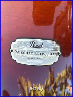 Pearl Session Maple Custom Double Bass 5pc Drum Set Kit Tobacco Burst