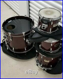 Pearl Session Series 4pc Drum Set 90's vintage, Red Walnut Lacquer Finish
