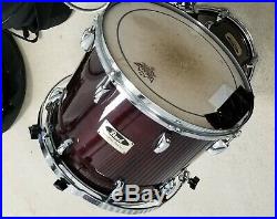 Pearl Session Series 4pc Drum Set 90's vintage, Red Walnut Lacquer Finish