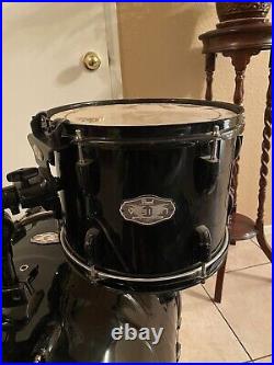 Pearl Vision SST Birch Plyshell 3 Piece Black Drum Set