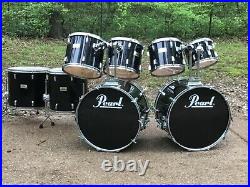 Pearl World Series Black Double Bass Drum Set 22, 22, 10, 12, 13, 14, 16 18