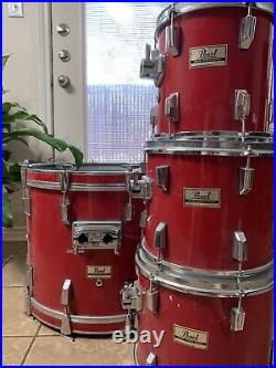 Pearl World Series Drum Set With Hard Cases. Vintage Drums
