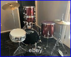 Percussion Plus 5-Piece Acoustic Drum Kit with Cymbals
