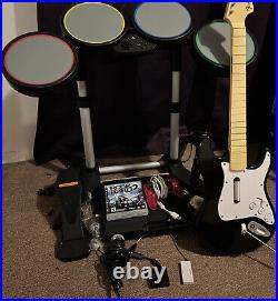 Playstation 3 PS3 Guitar Hero Rock Band World Tour Drum Kit Plus More