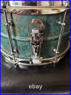 Pork Pie Patina brass snare drum 7.5 x 13 Pork Pie Patina brass snare drum 7.5 x 13