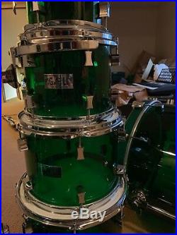 Pork Pie Percussion Green Acrylic Drum Set 8, 10, 12, 14, 22, 22