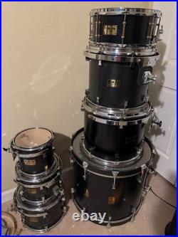 Pork Pie USA 7 Piece Custom Keller Maple ('99/'01) Black Satin, Brass Hardware