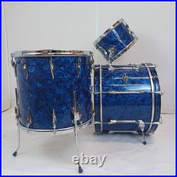 Premier 20,12,16 Blue Pearl Drum Set 3Ply Birch+Die-Cast-Rims Vintage 60s#54 UK